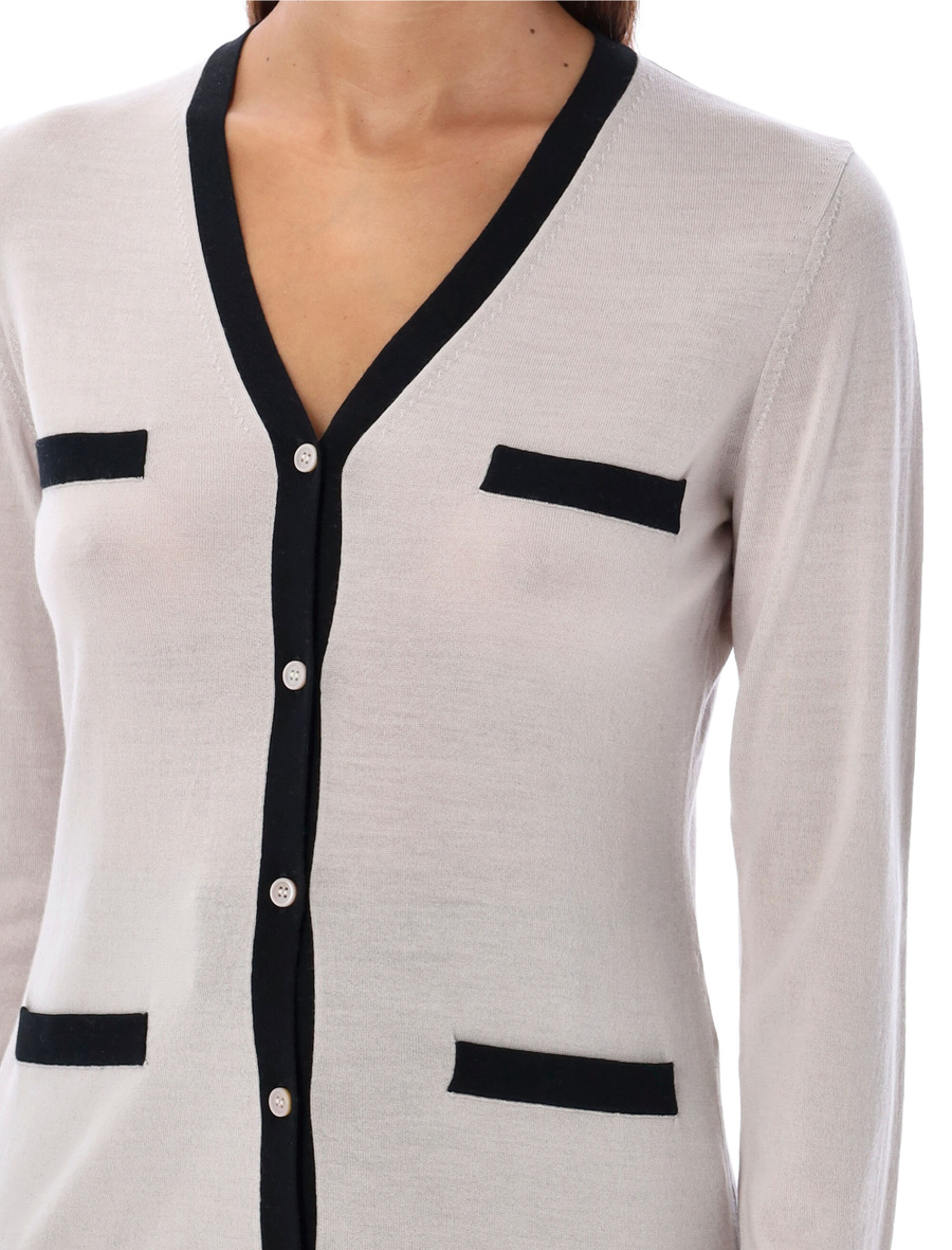 Contrast-trim cardigan - Spazio Pritelli