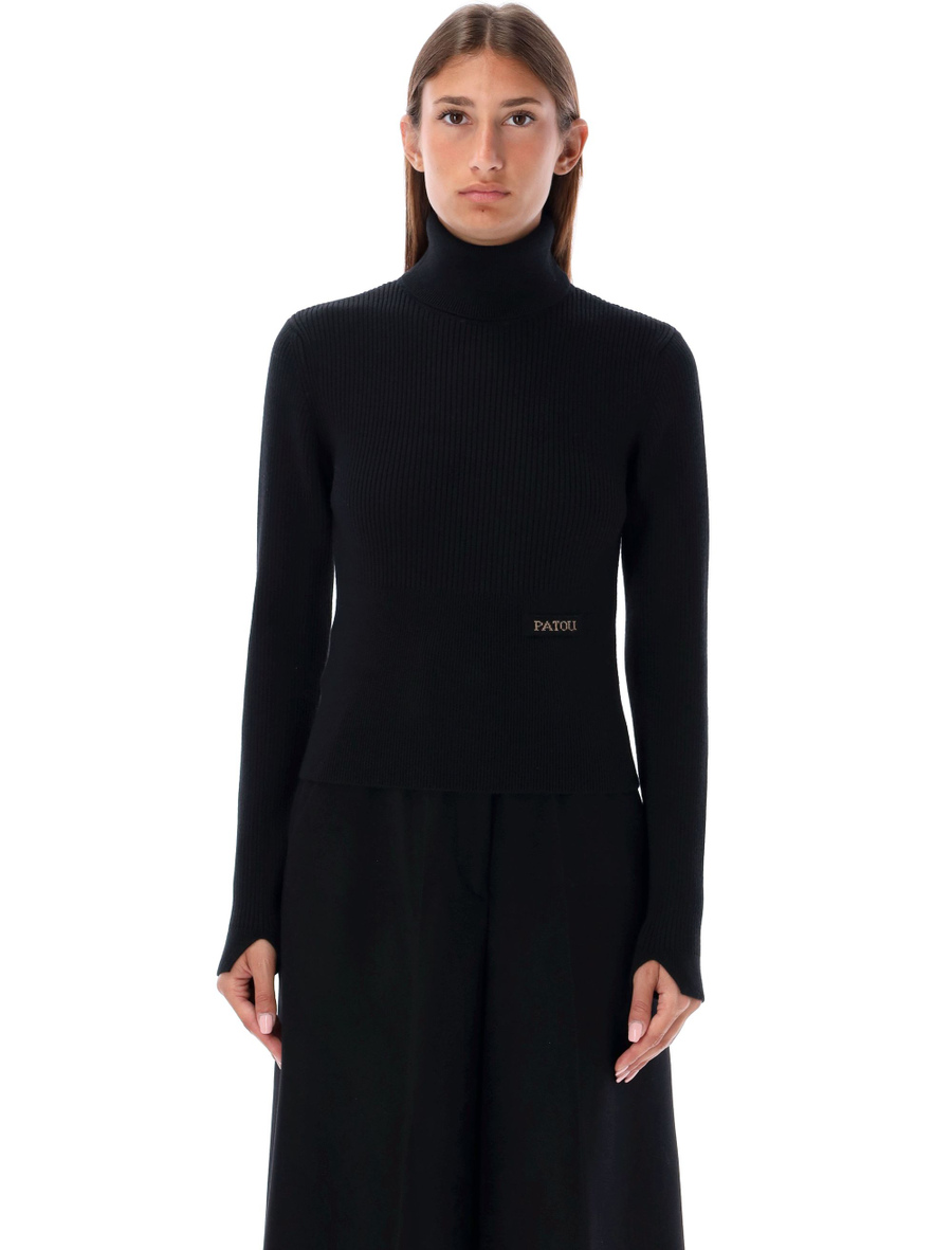 High neck knit patch logo - Spazio Pritelli
