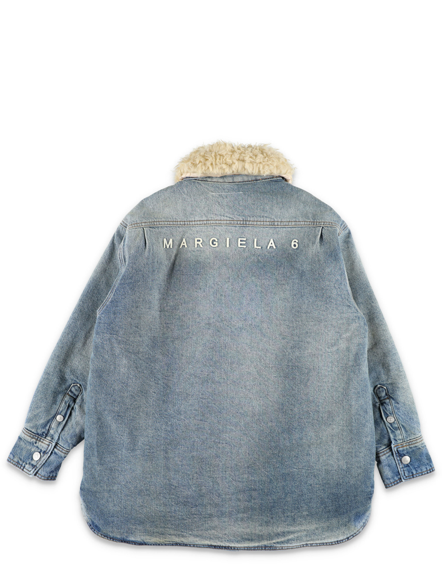 Kid - Shearling-collar denim shirt jacket - Spazio Pritelli