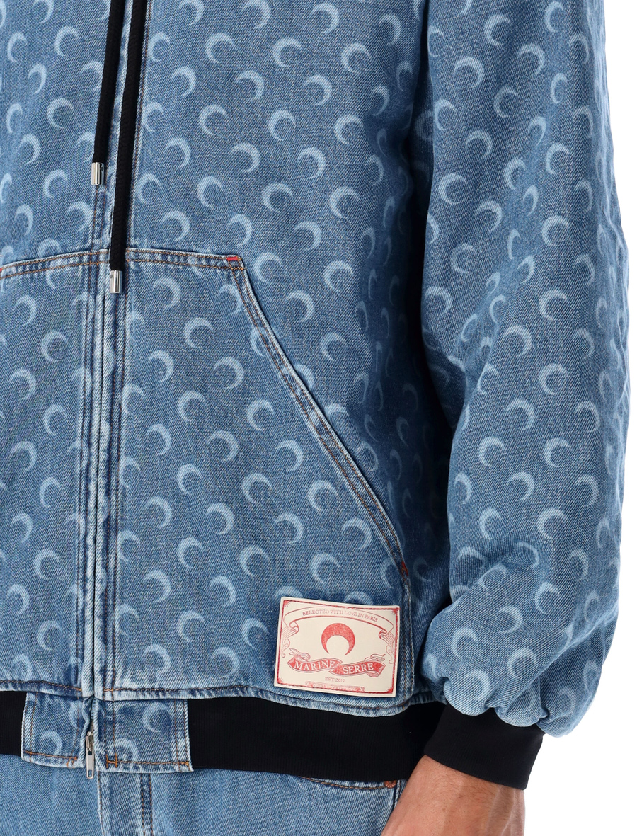 Moon laser denim padded jacket - Spazio Pritelli