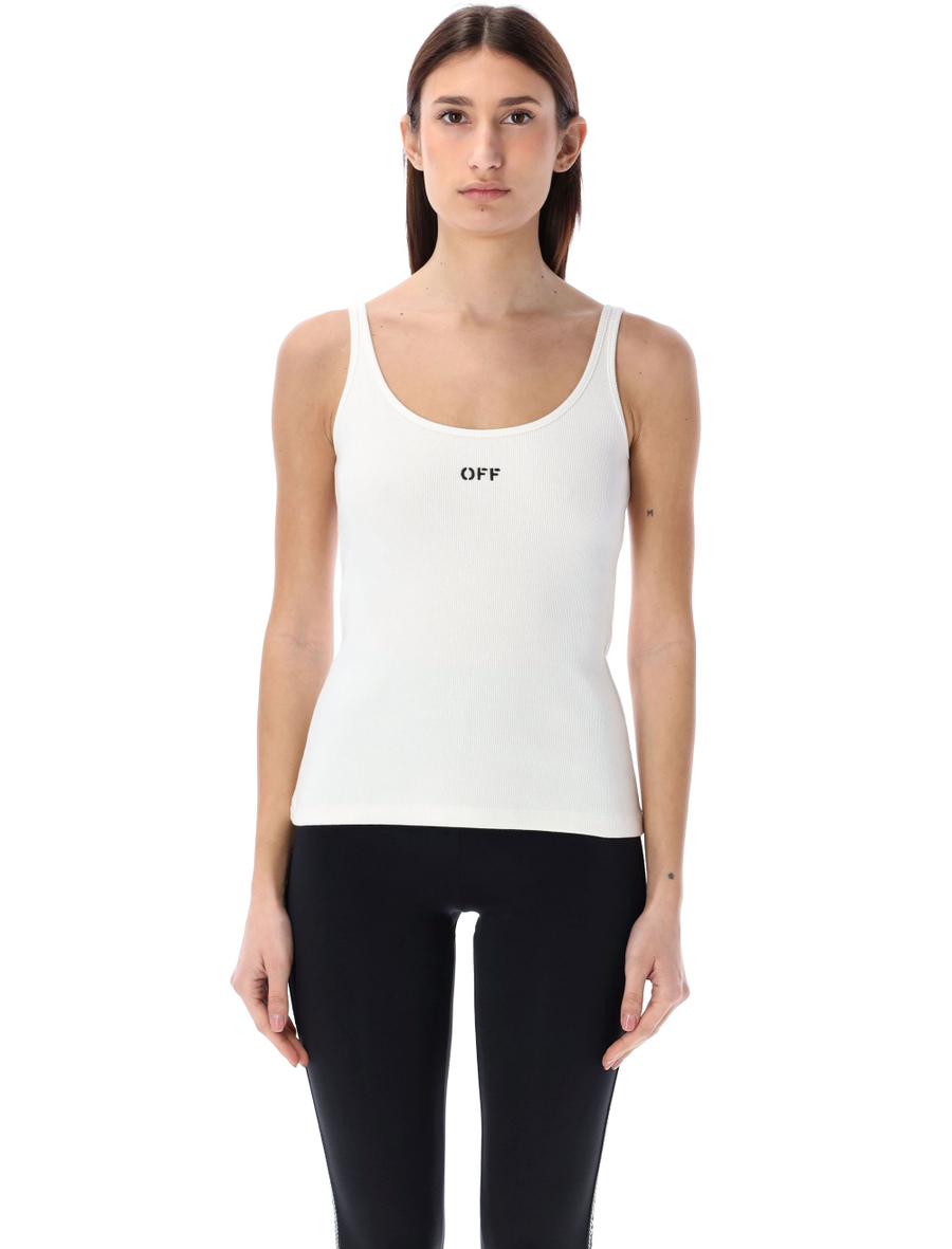 Off stamp rib tank top - Spazio Pritelli