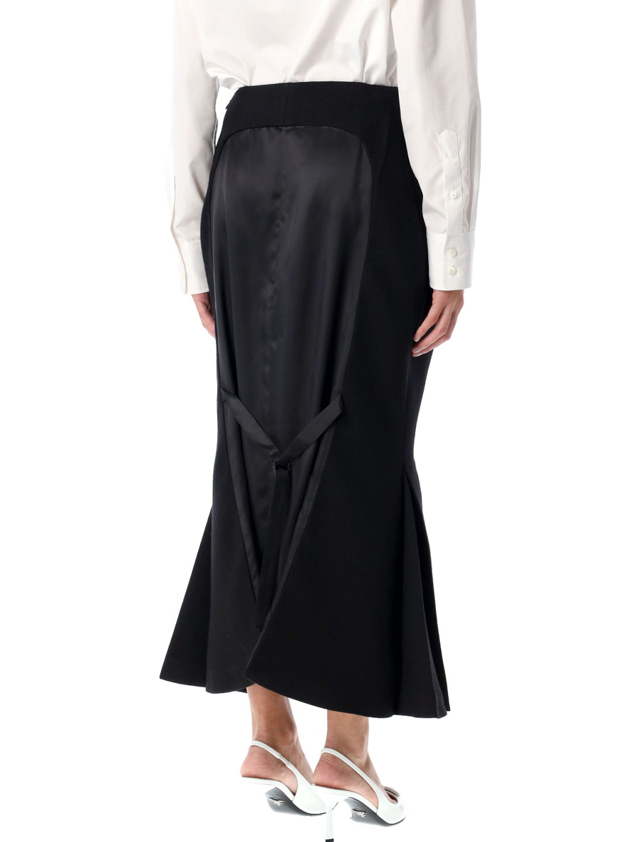 Aged-effect textured rush-stitch midi-skirt - Spazio Pritelli