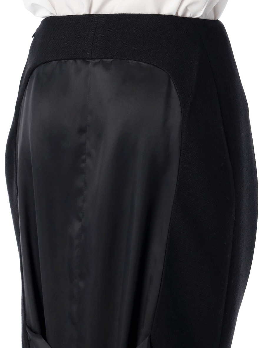 Aged-effect textured rush-stitch midi-skirt - Spazio Pritelli