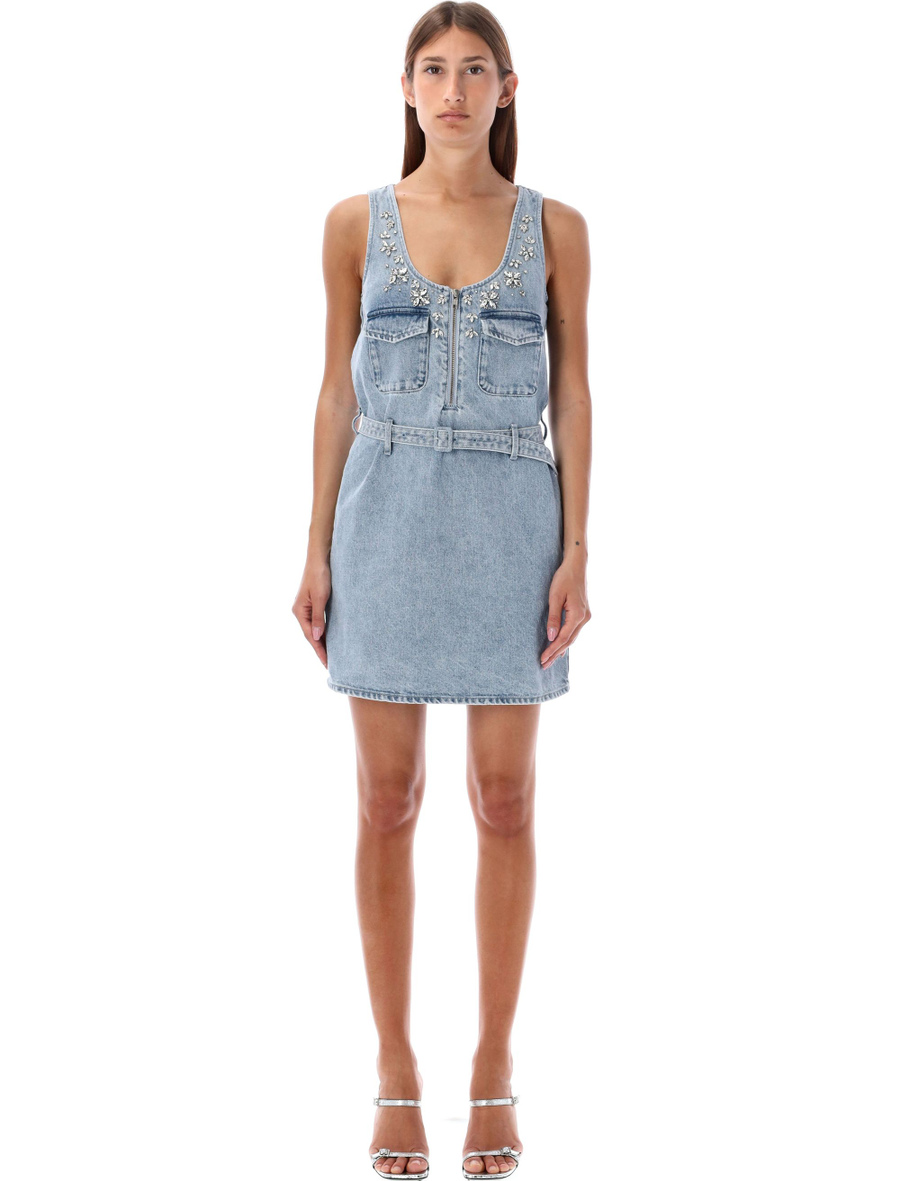 Tank denim mini dress embellished - Spazio Pritelli