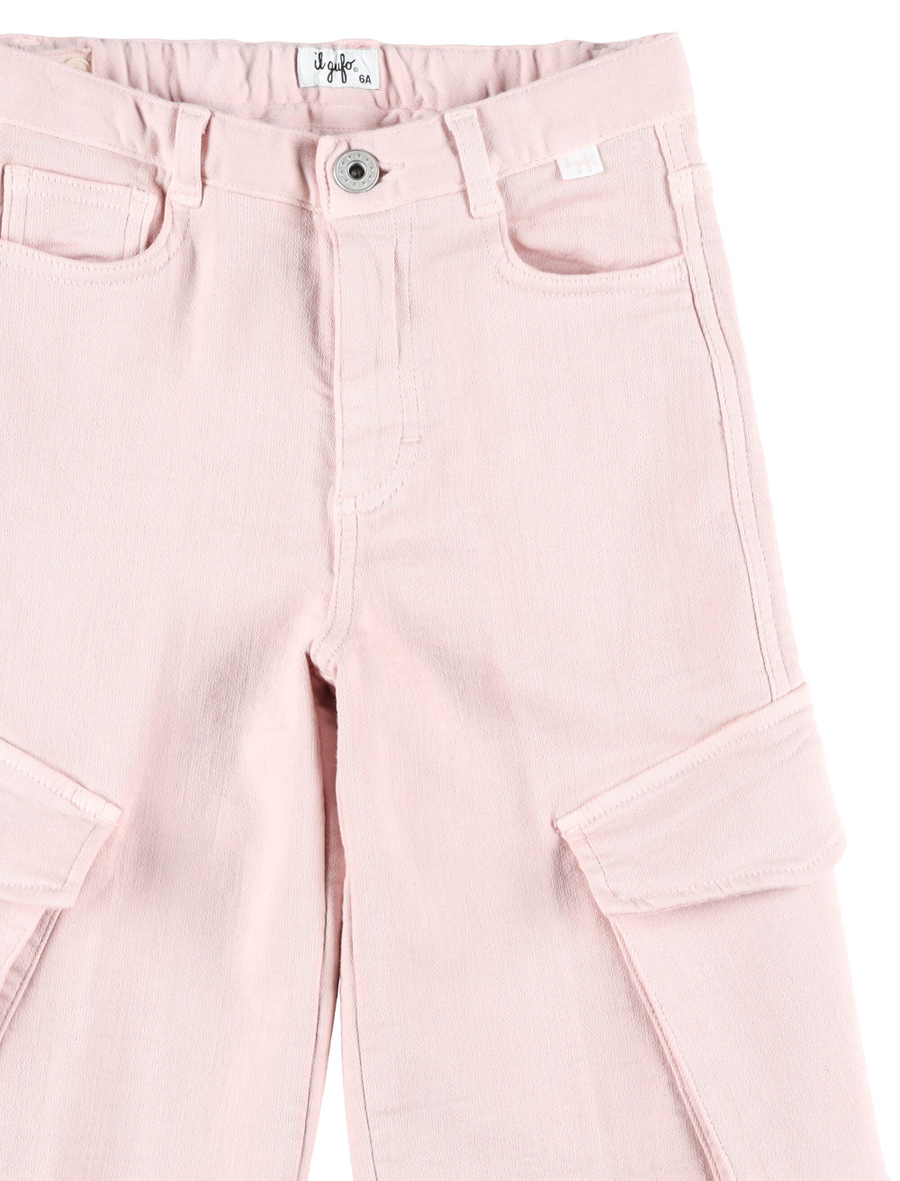 Kid - Fleece-lined denim cargo pants - Spazio Pritelli