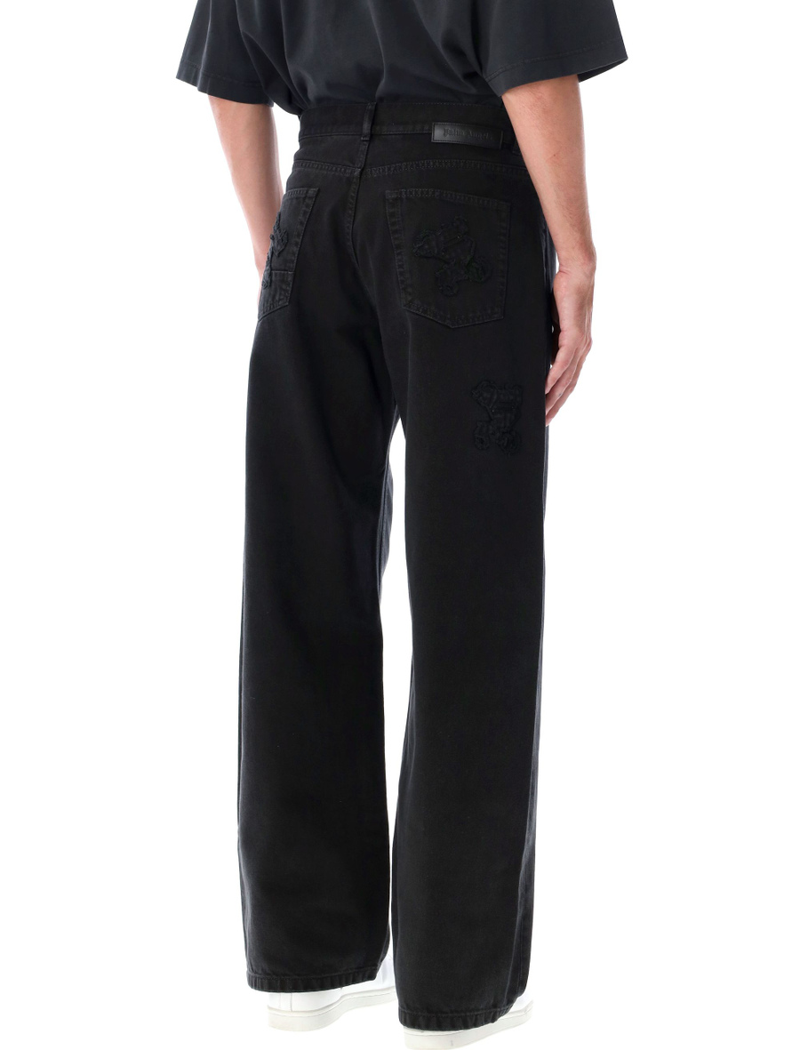 Monogram loose denim pant - Spazio Pritelli