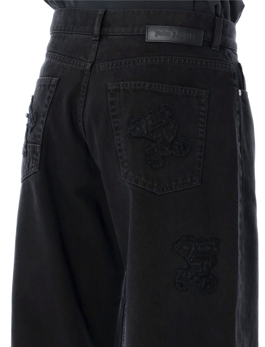 Monogram loose denim pant - Spazio Pritelli