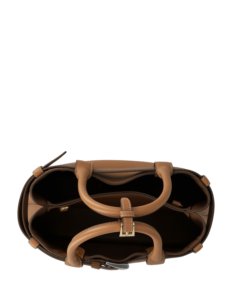 Buckle medium leather handbag with belt - Spazio Pritelli