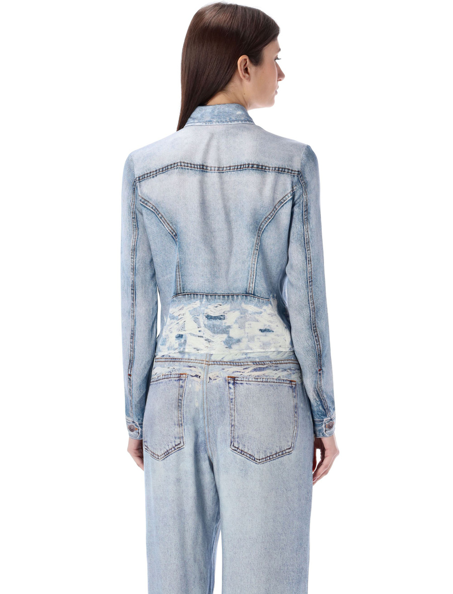 Stretch Denim-like print shirt - Spazio Pritelli