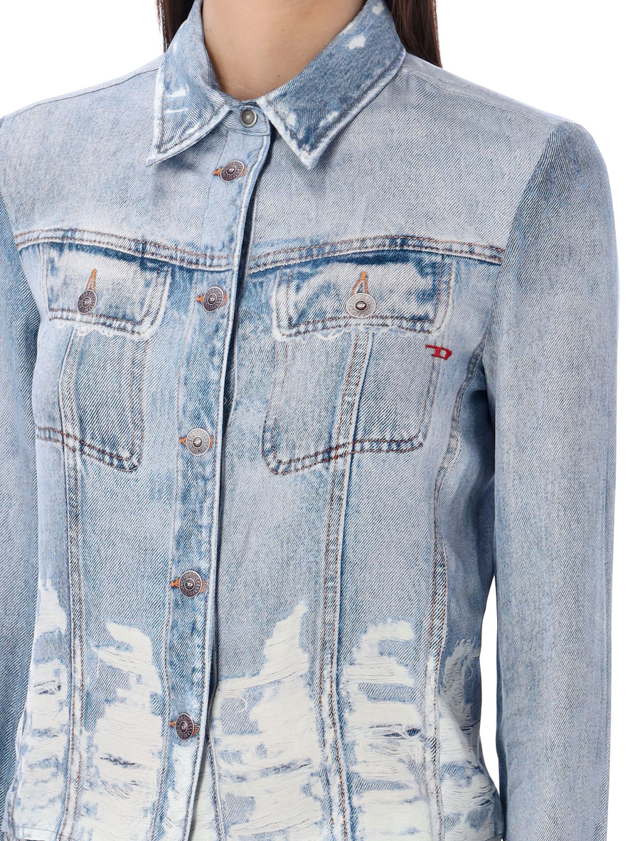 Stretch Denim-like print shirt - Spazio Pritelli