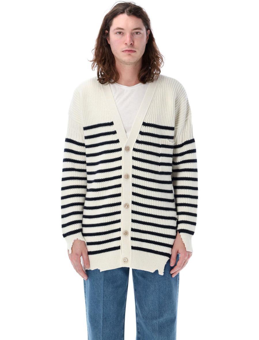 Striped fisherman cardigan - Spazio Pritelli