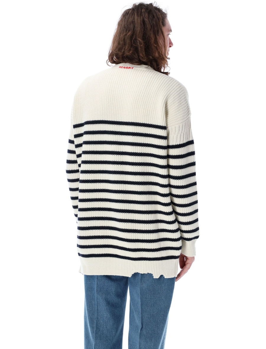 Striped fisherman cardigan - Spazio Pritelli