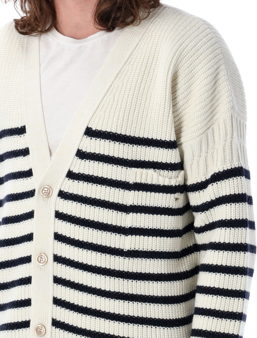 Striped fisherman cardigan - Spazio Pritelli