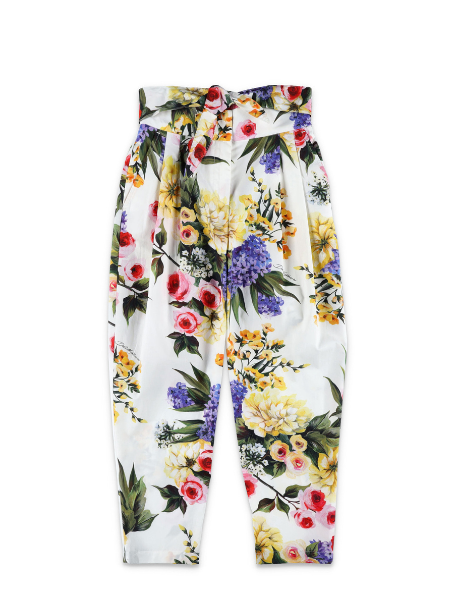 Garden print poplin pants - Spazio Pritelli
