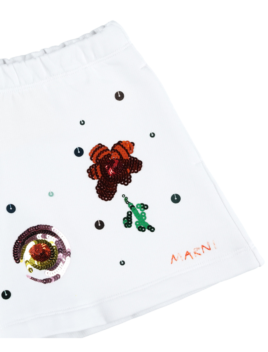 Kid - Fleece shorts with floral graphics - Spazio Pritelli