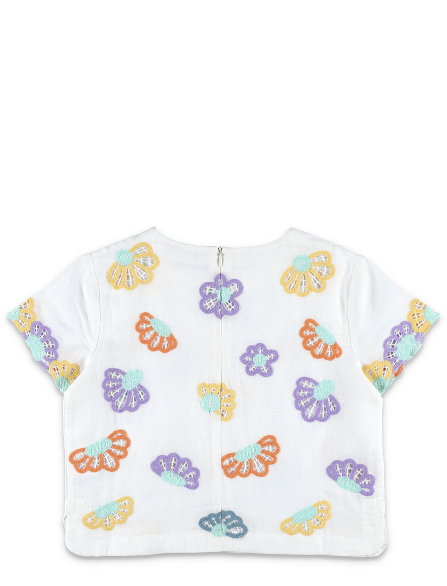 Floral broderie anglaise t-shirt - Spazio Pritelli