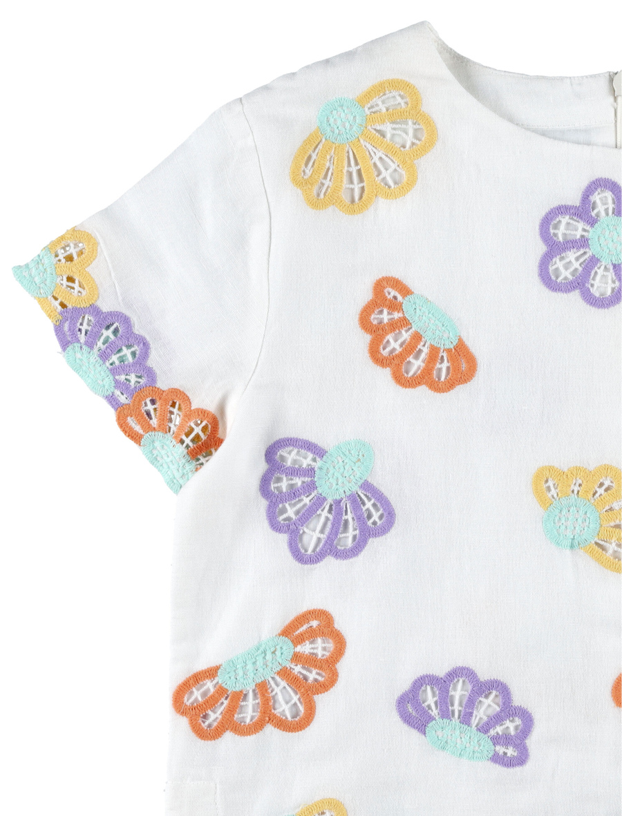 Floral broderie anglaise t-shirt - Spazio Pritelli
