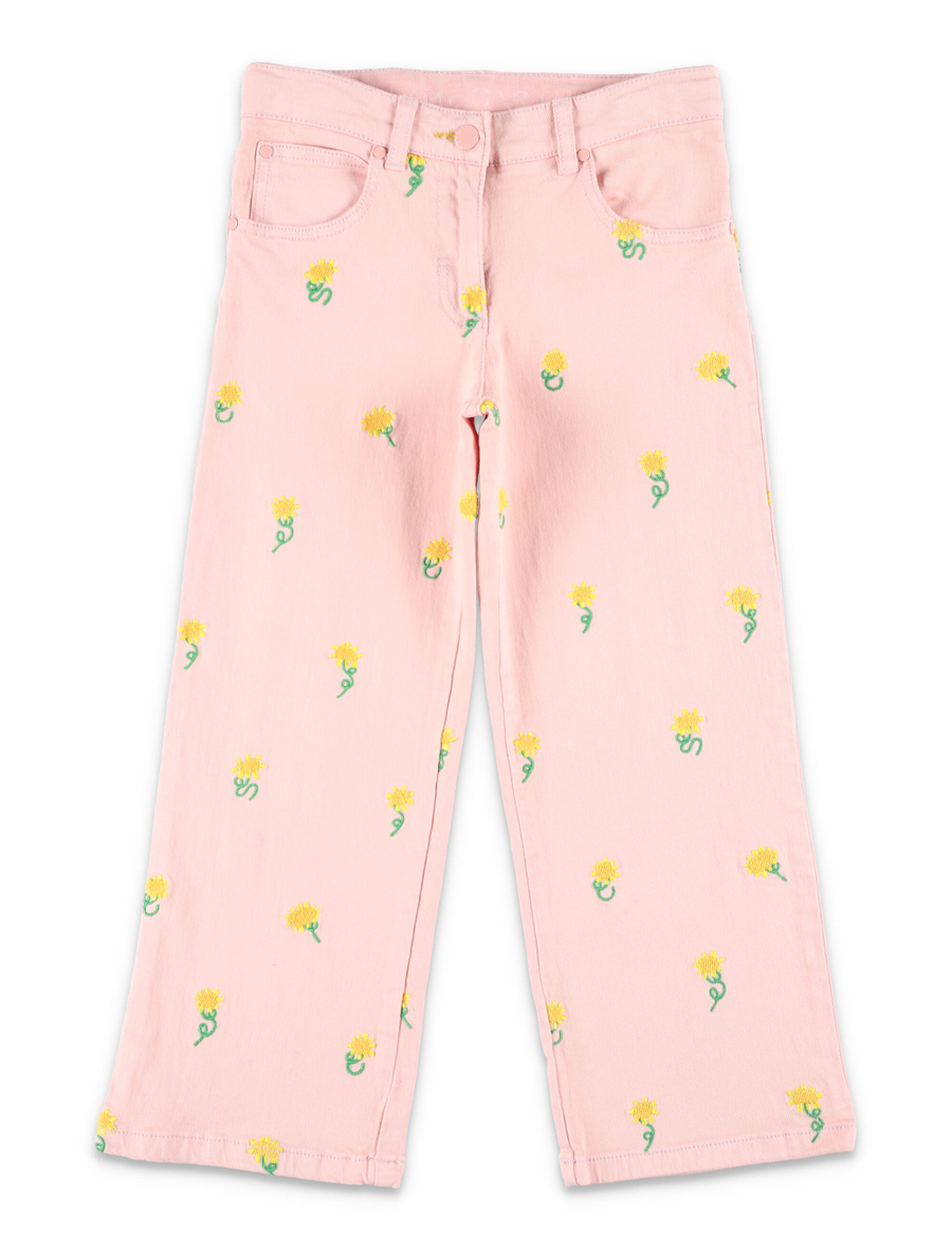 Sunflower embroidery denim pants - Spazio Pritelli