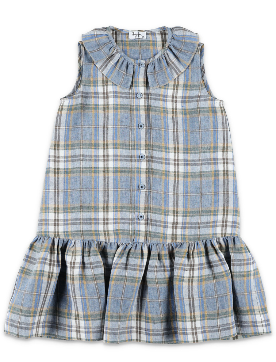 Madras checked linen dress - Spazio Pritelli