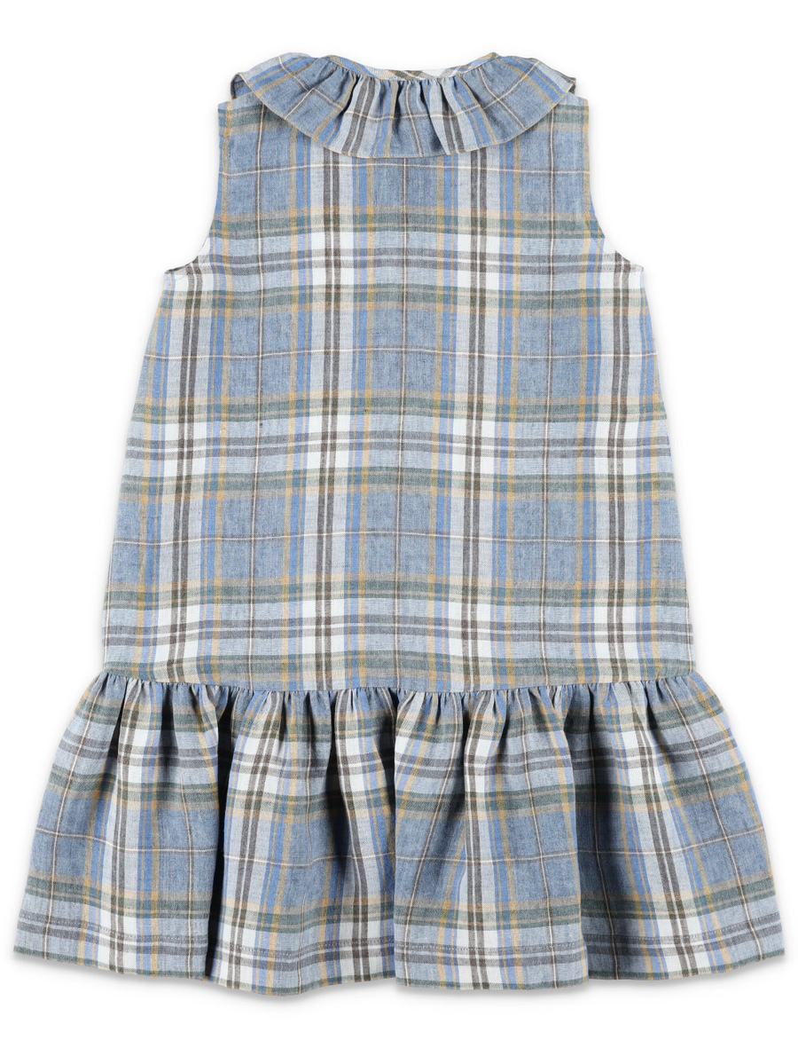 Madras checked linen dress - Spazio Pritelli