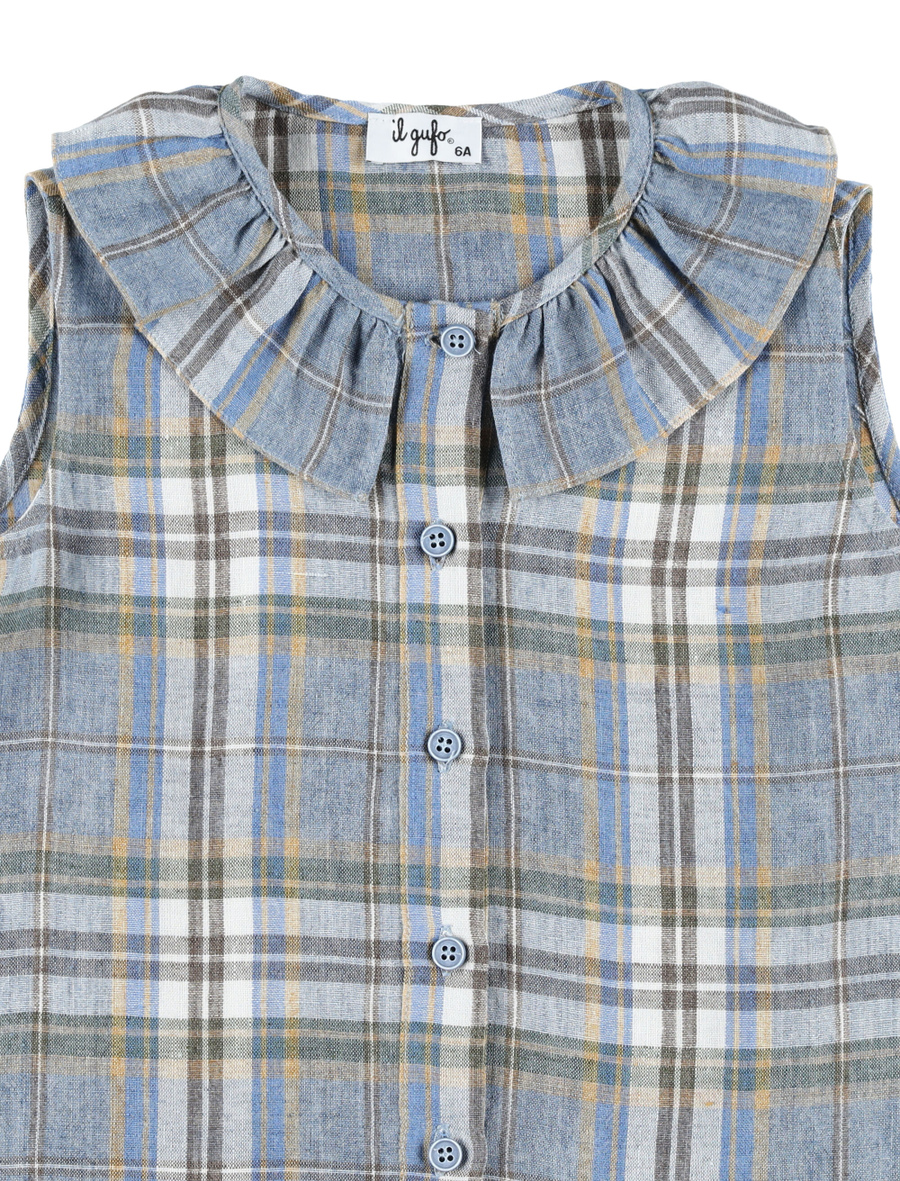 Madras checked linen dress - Spazio Pritelli