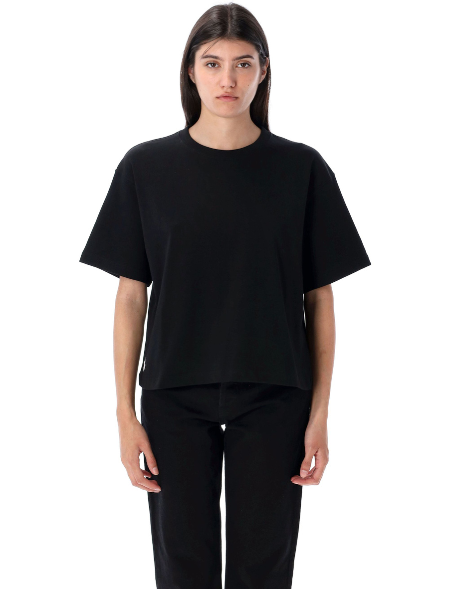 Relaxed crop fit cotton jersey tee - Spazio Pritelli