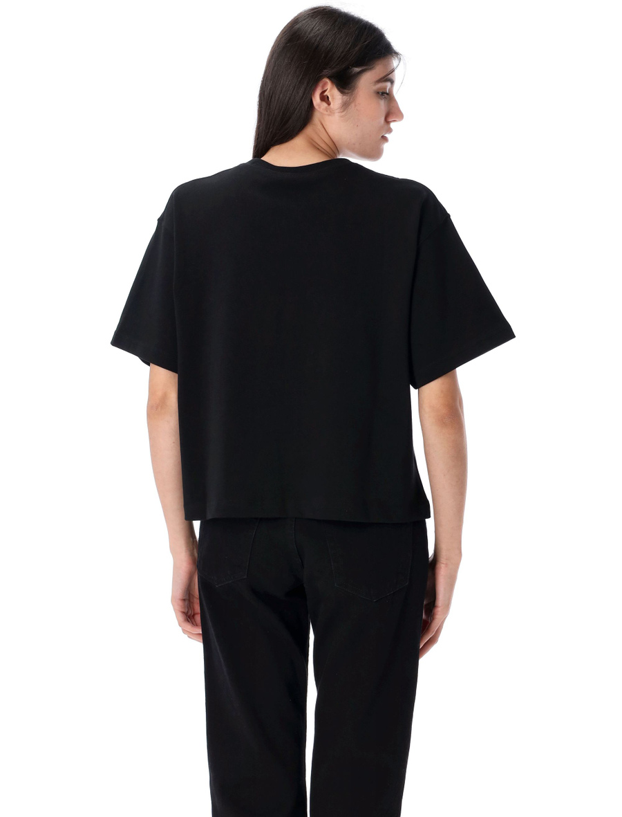 Relaxed crop fit cotton jersey tee - Spazio Pritelli