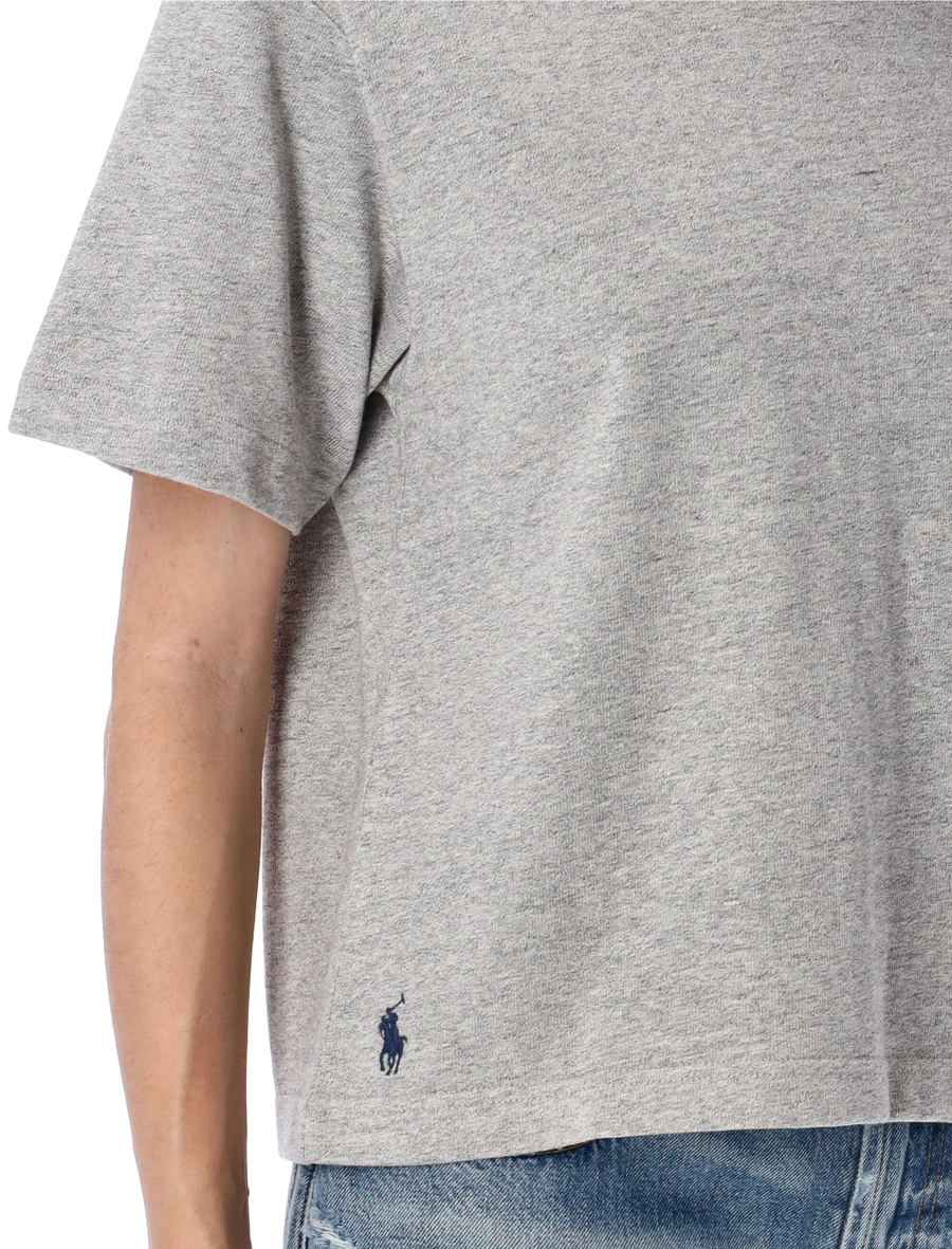 Relaxed crop fit cotton jersey tee - Spazio Pritelli