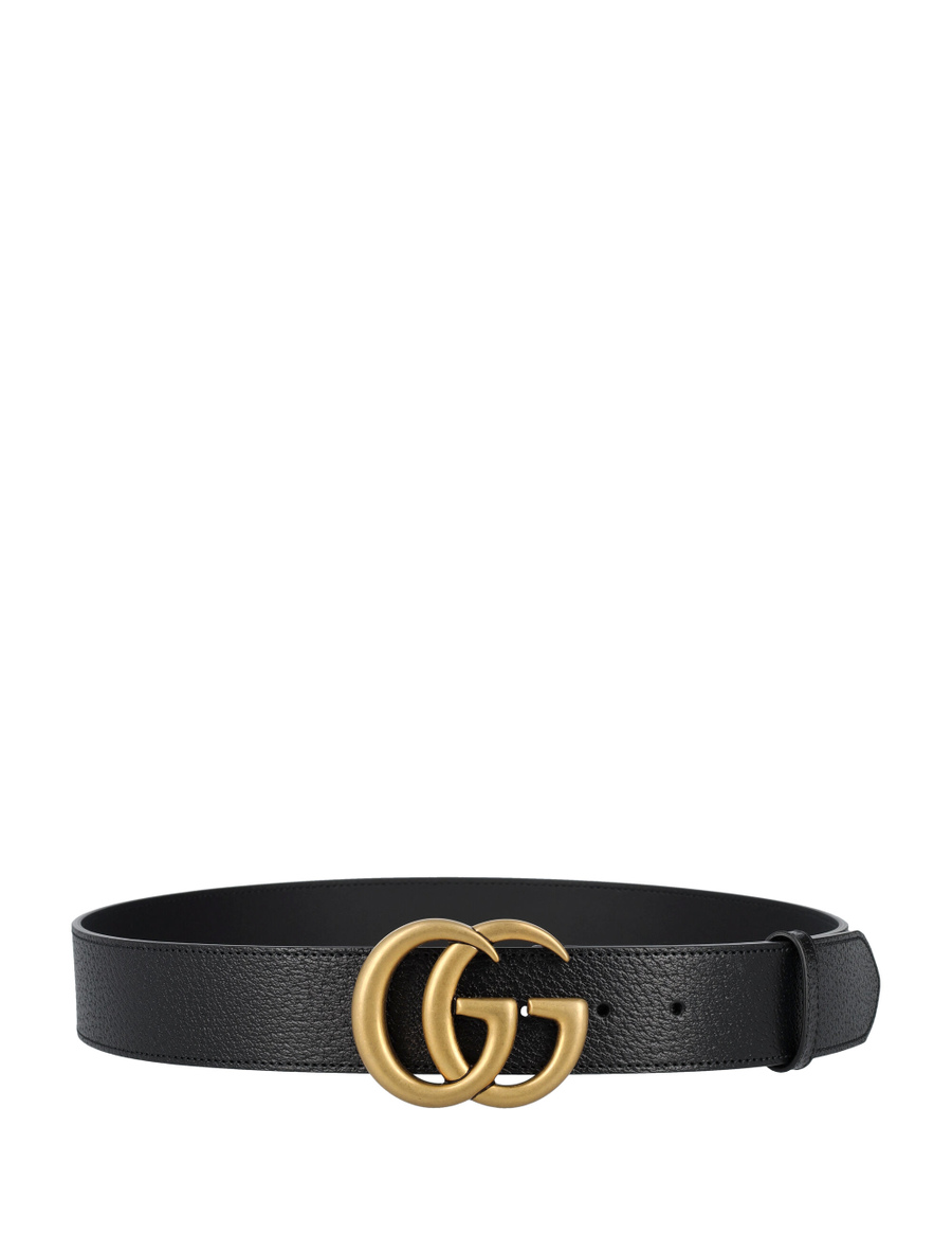 Wide leather belt with Double G buckle - Spazio Pritelli