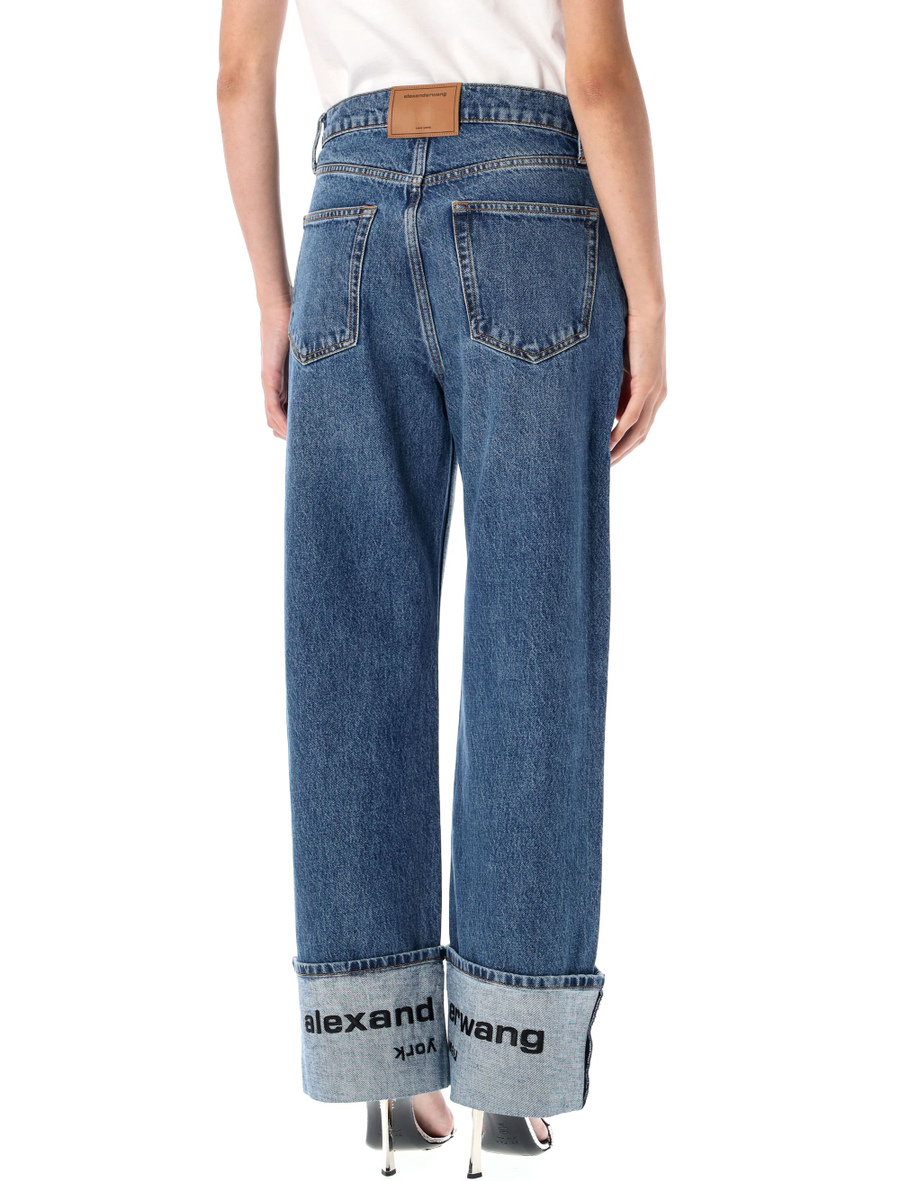 Logo-embroidered mid-rise jeans - Spazio Pritelli
