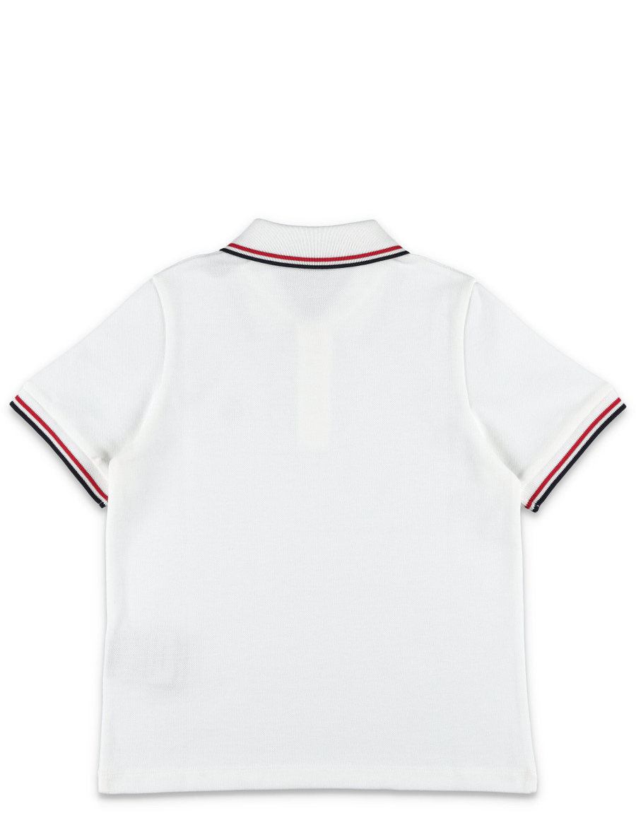 Kid - Tricolour-trimmed cotton piquet polo shirt - Spazio Pritelli