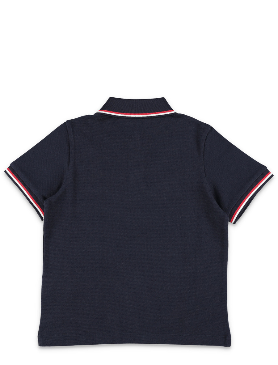 Kid - Tricolour-trimmed cotton piquet polo shirt - Spazio Pritelli