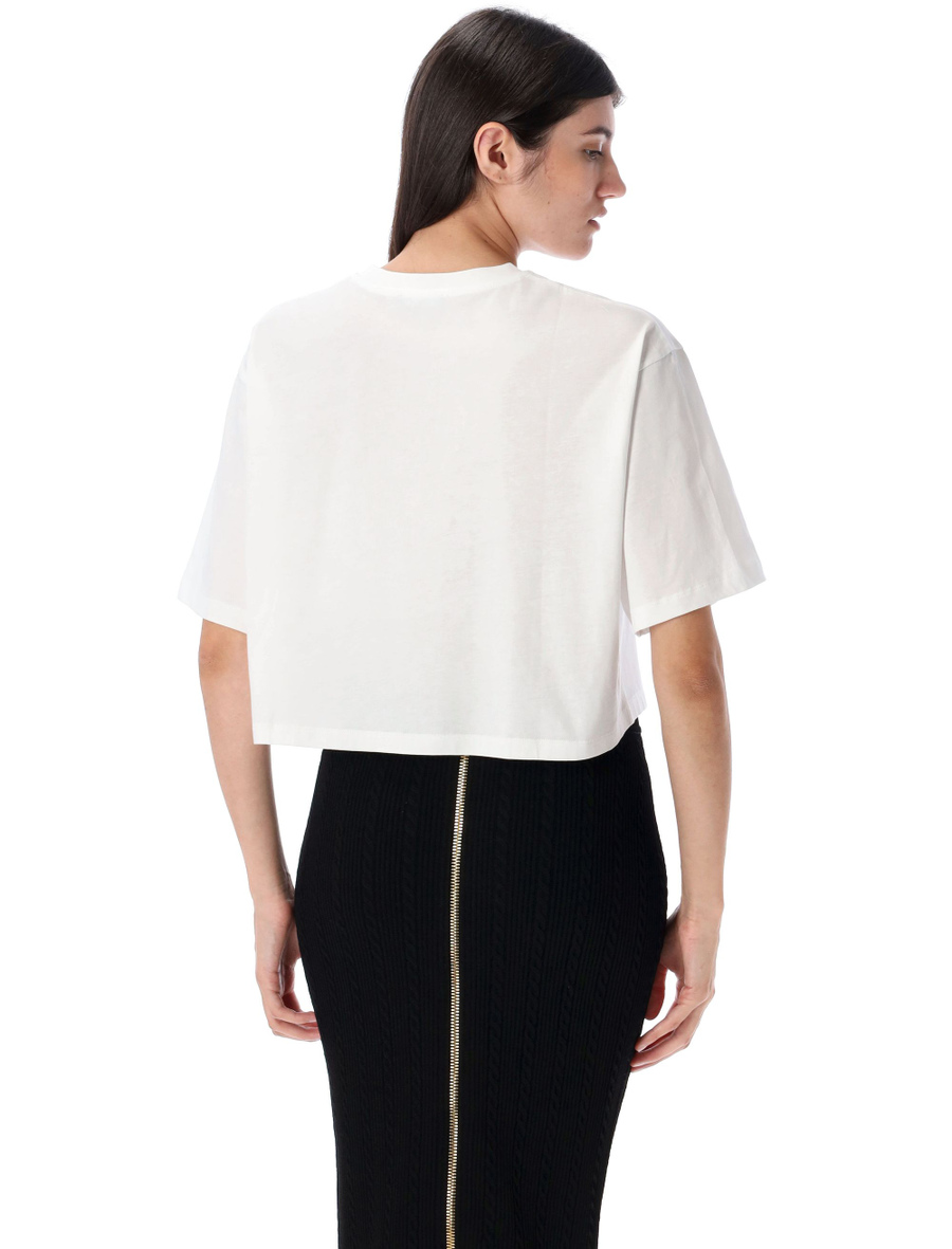 Printed logo cropped t-shirt - Spazio Pritelli