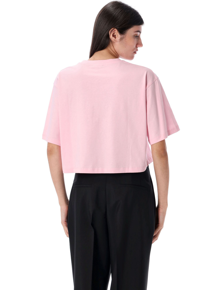 Printed logo cropped t-shirt - Spazio Pritelli