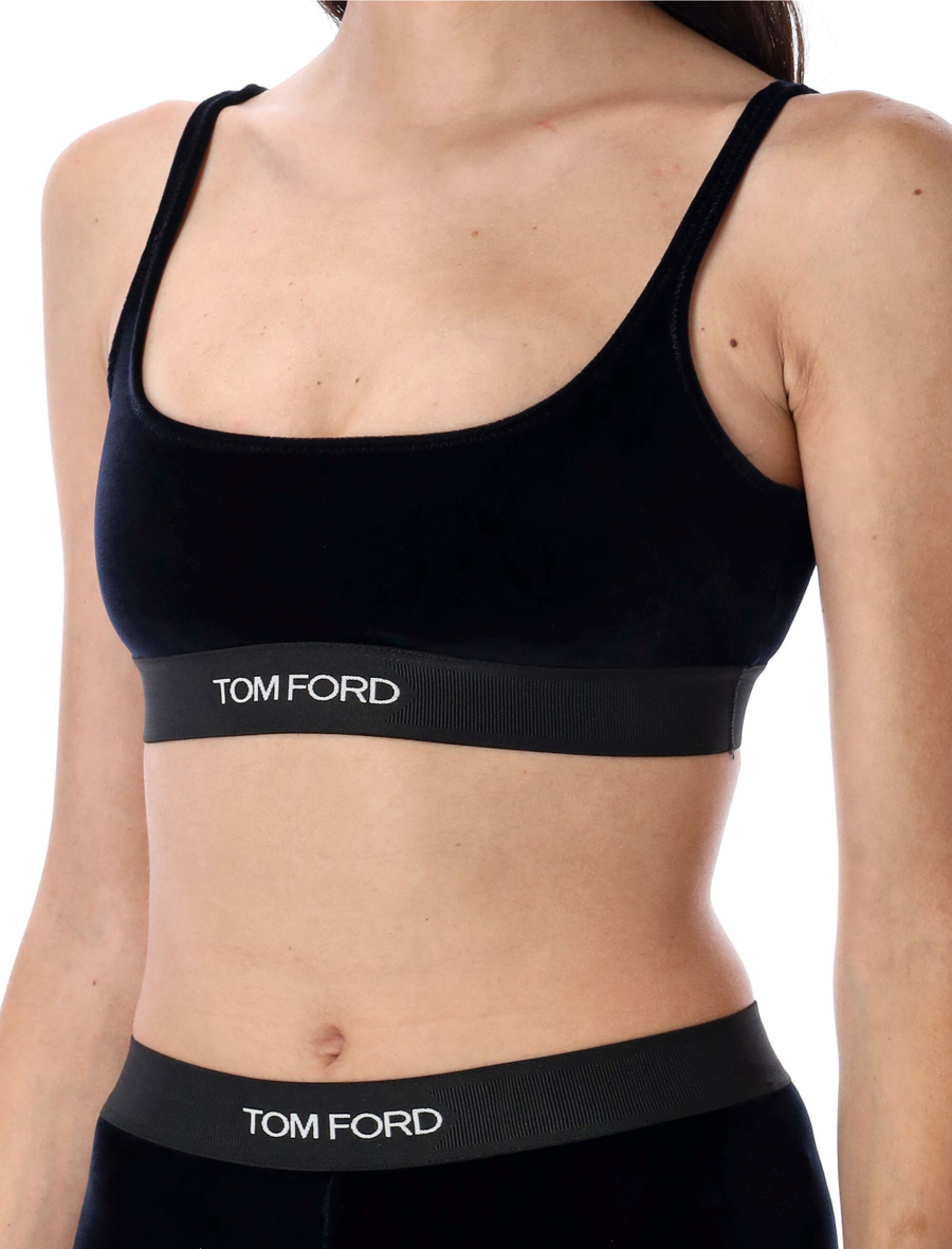 Stretch velvet bralette - Spazio Pritelli