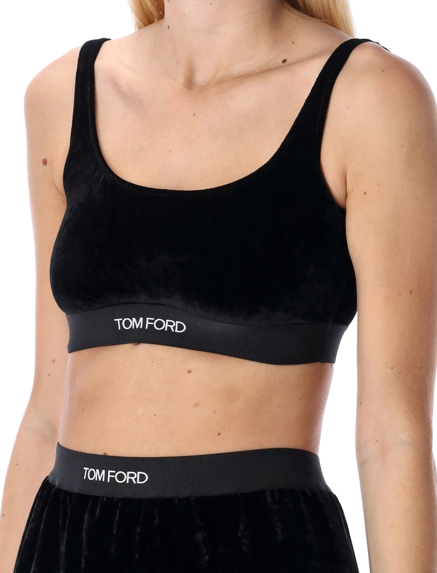 Stretch velvet bralette - Spazio Pritelli