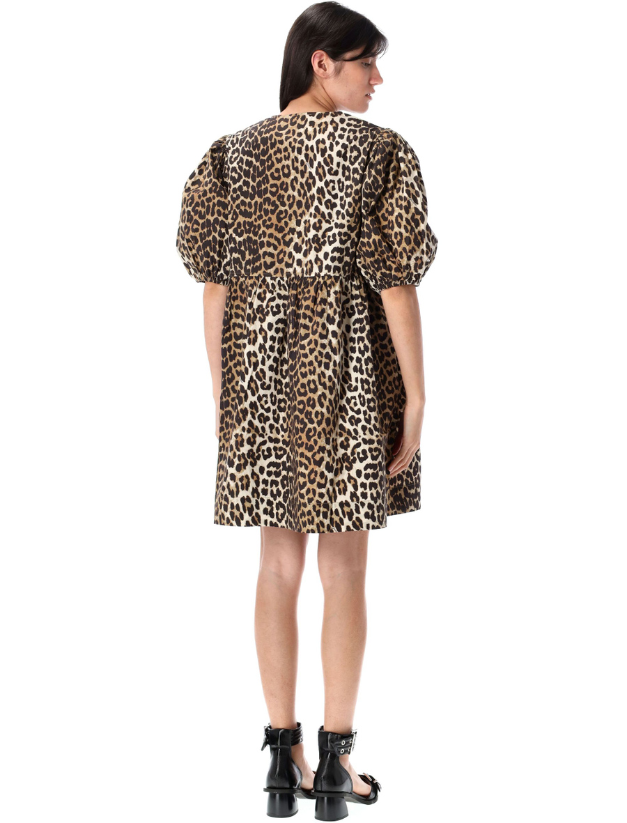 Leopard tie string mini dress - Spazio Pritelli