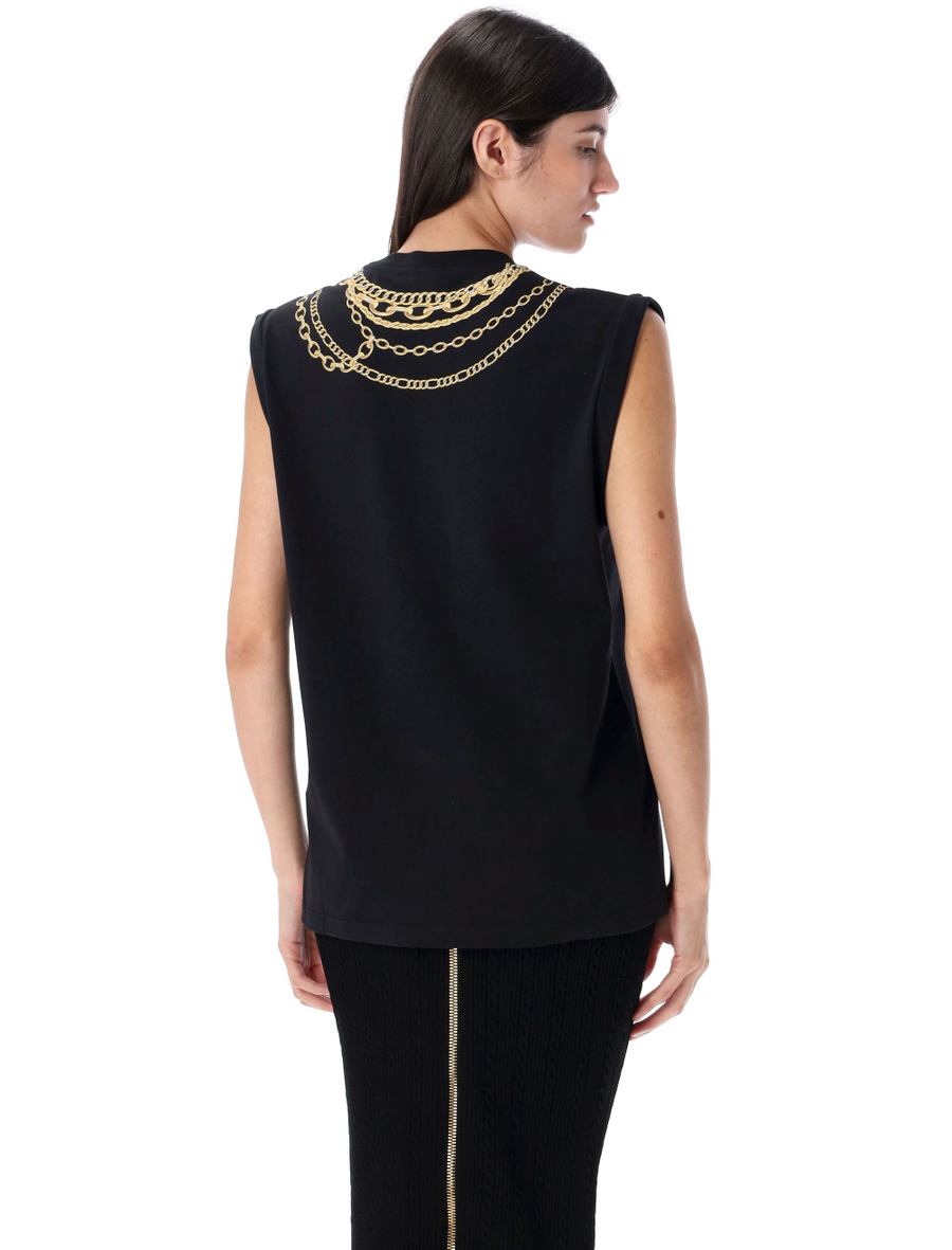 Trompe-l'œil Collier print vest top - Spazio Pritelli