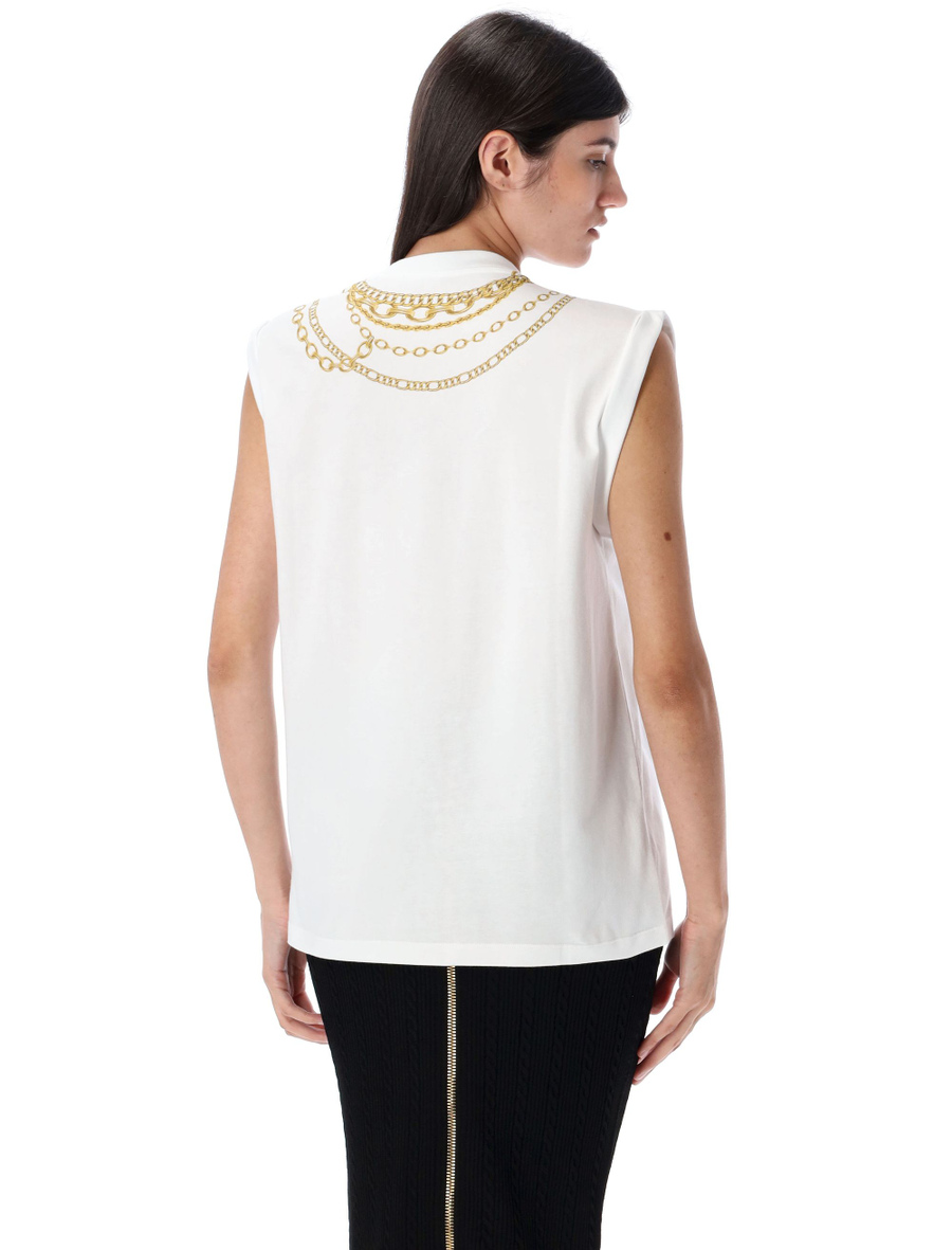 Trompe-l'œil Collier print vest top - Spazio Pritelli