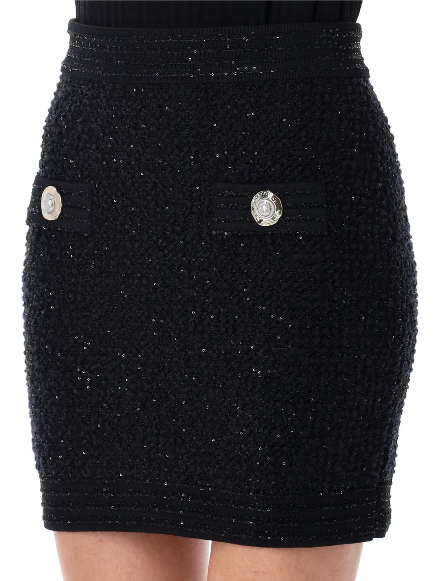 Sequins tweed mini skirt - Spazio Pritelli