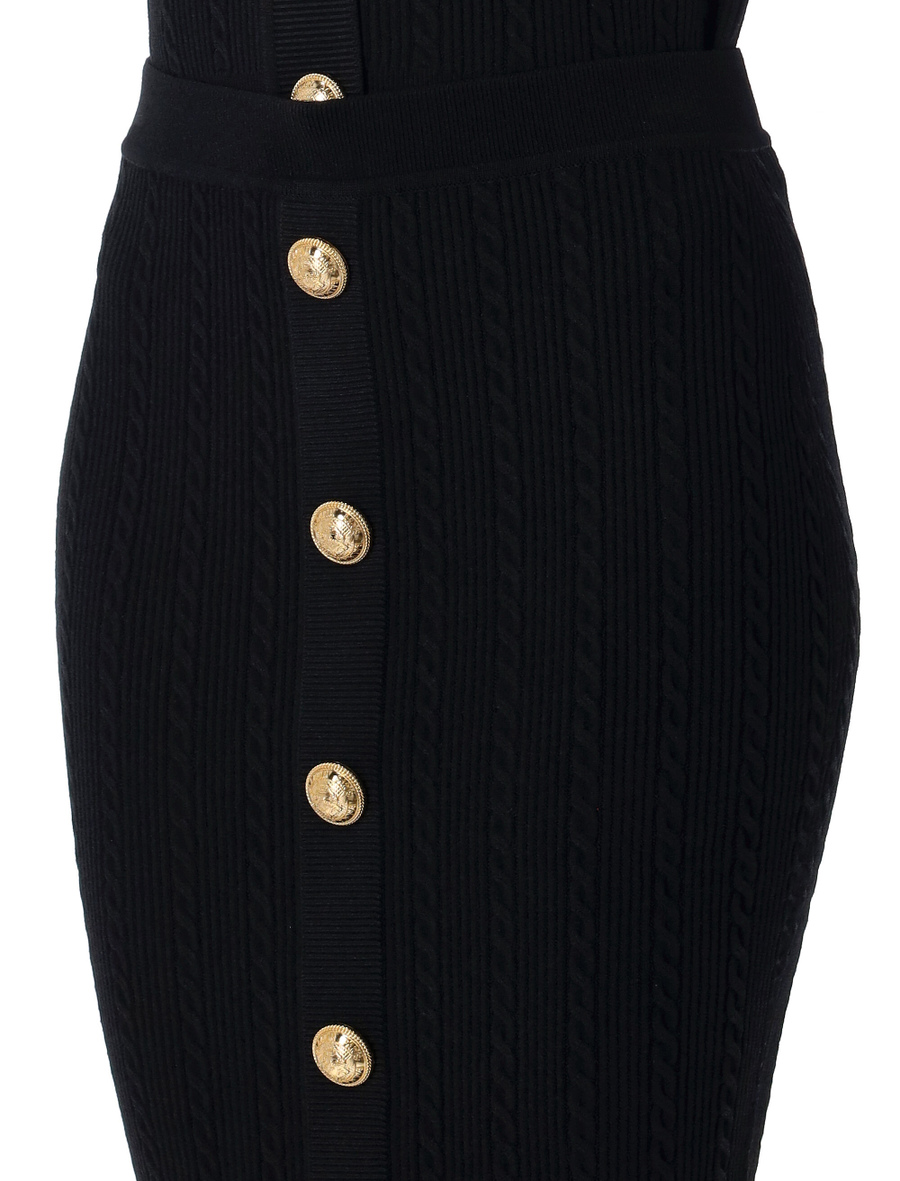 Ribbed and cable-knit midi skirt - Spazio Pritelli