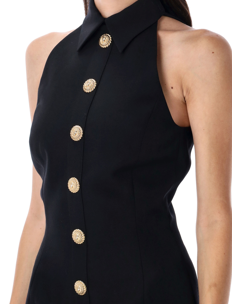 Buttoned halter-neck mini dress - Spazio Pritelli