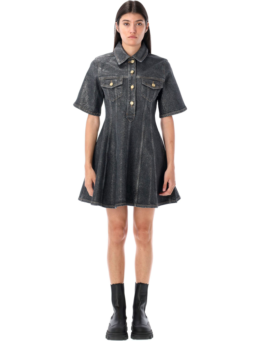 Shimmery Foil denim mini dress - Spazio Pritelli
