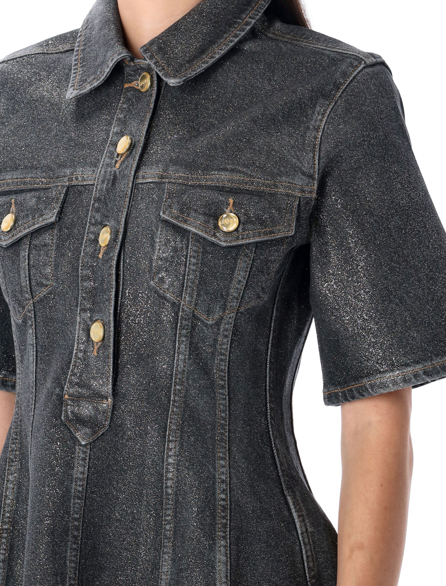 Shimmery Foil denim mini dress - Spazio Pritelli
