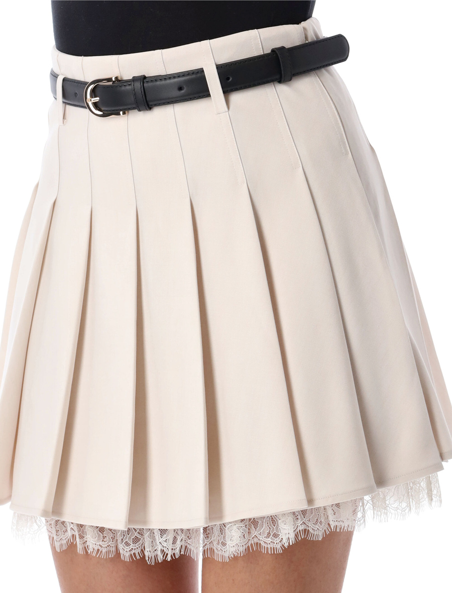 Twill pleated mini skirt - Spazio Pritelli