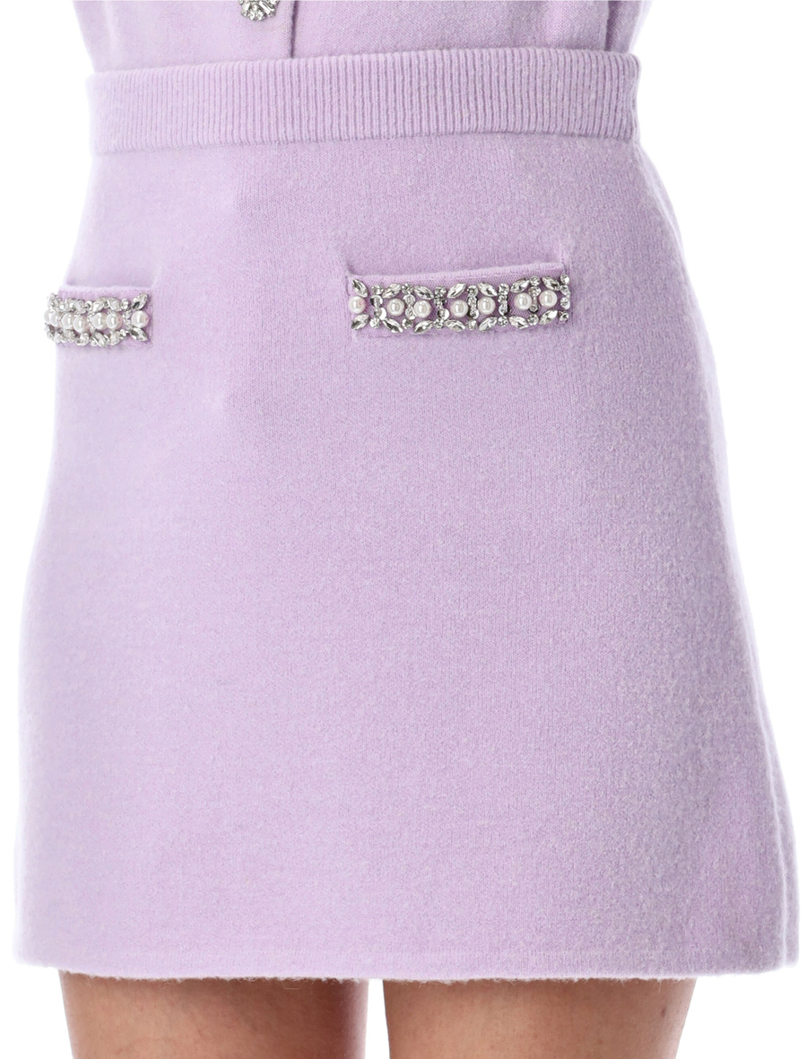 Crystal trim knit skirt - Spazio Pritelli