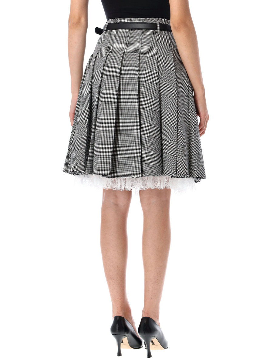 Prince Of Wales check pleated midi skirt - Spazio Pritelli