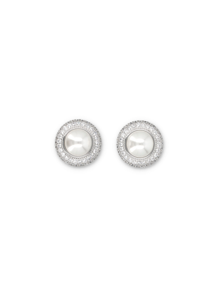 SMALL CRYSTAL PEARL EARRINGS - Spazio Pritelli