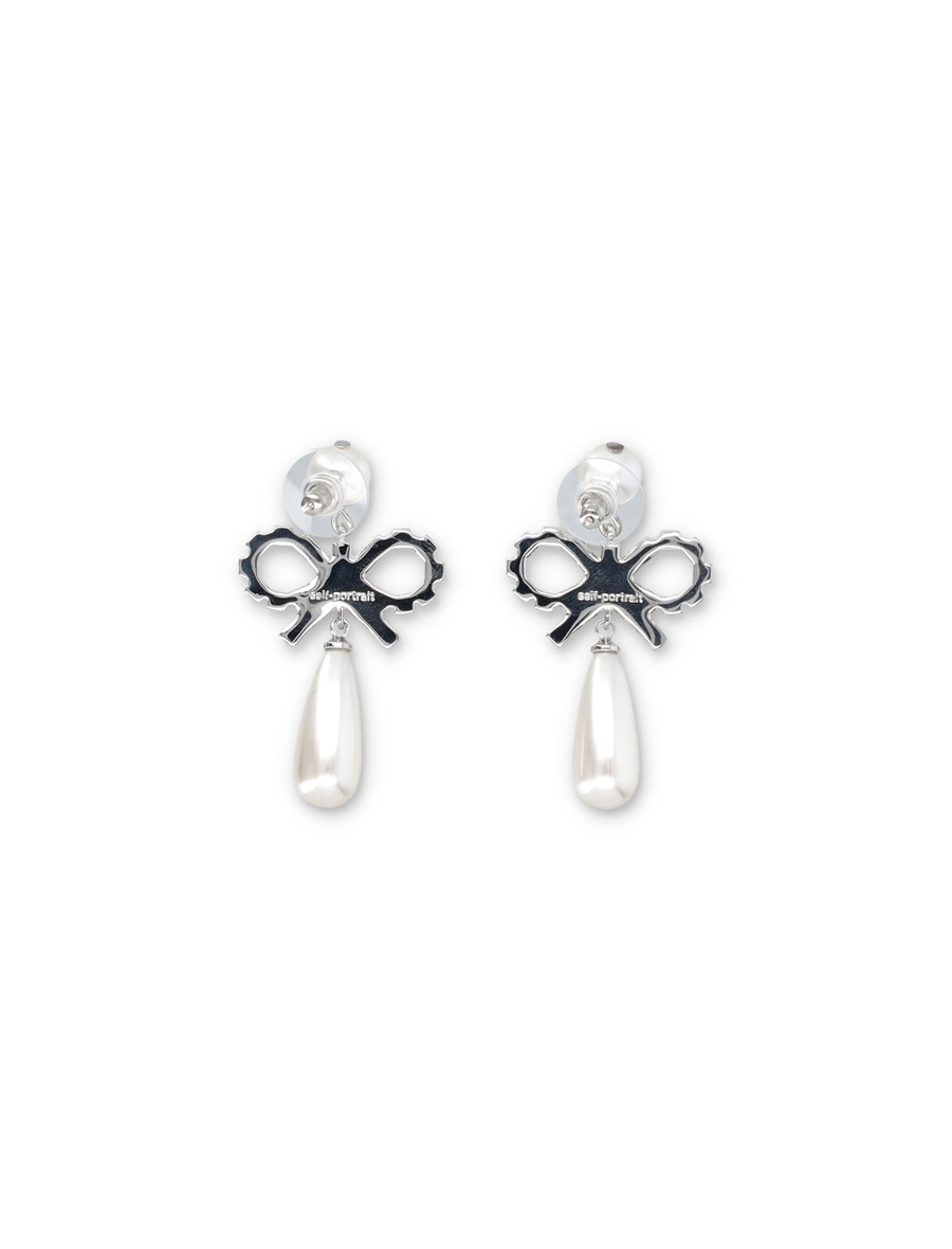 PEARL BOW DROPLET EARRINGS - Spazio Pritelli