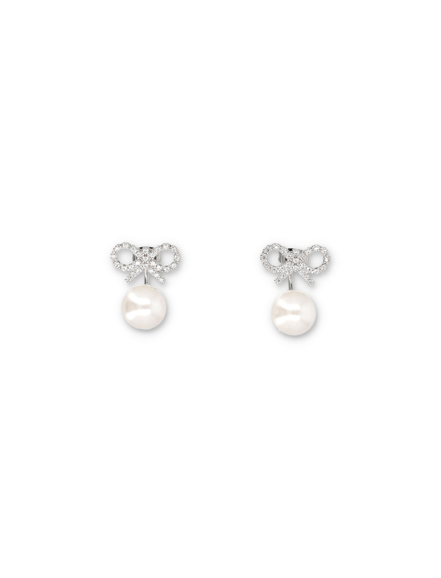 TRIBAL BOW PEARL EARRING - Spazio Pritelli